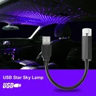 USB внутреннее украшение автомобиля Ночная Галактическая лампа освещение для крыши автомобиля Звездный мини светодиодный Звездный лазер атмосфера окружающий проектор Освещение