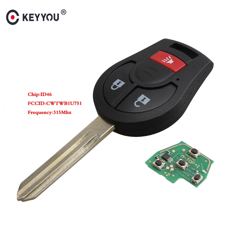 Ключ дистанционного управления KEYYOU 315 МГц CWTWB1U751 для Nissan Rogue Versa 2008 2009 2010 2012 2013 2014 2015