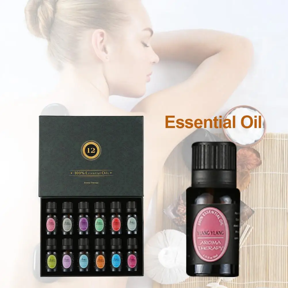 

12Pcs 100% Pure Natural Aromatherapy Oils Kit 10ml For Humidifier Water-soluble Fragrance Oil Massage Essential Oil Set