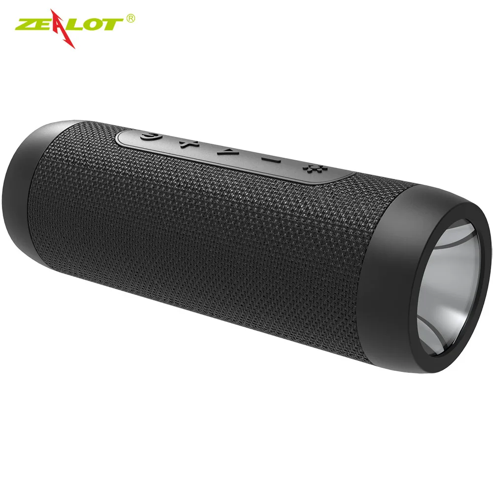 Zealot S22 портативный Bluetooth динамик открытый беспроводной динамик fm радио сабвуфер с фонариком+ банк питания, поддержка TF карты