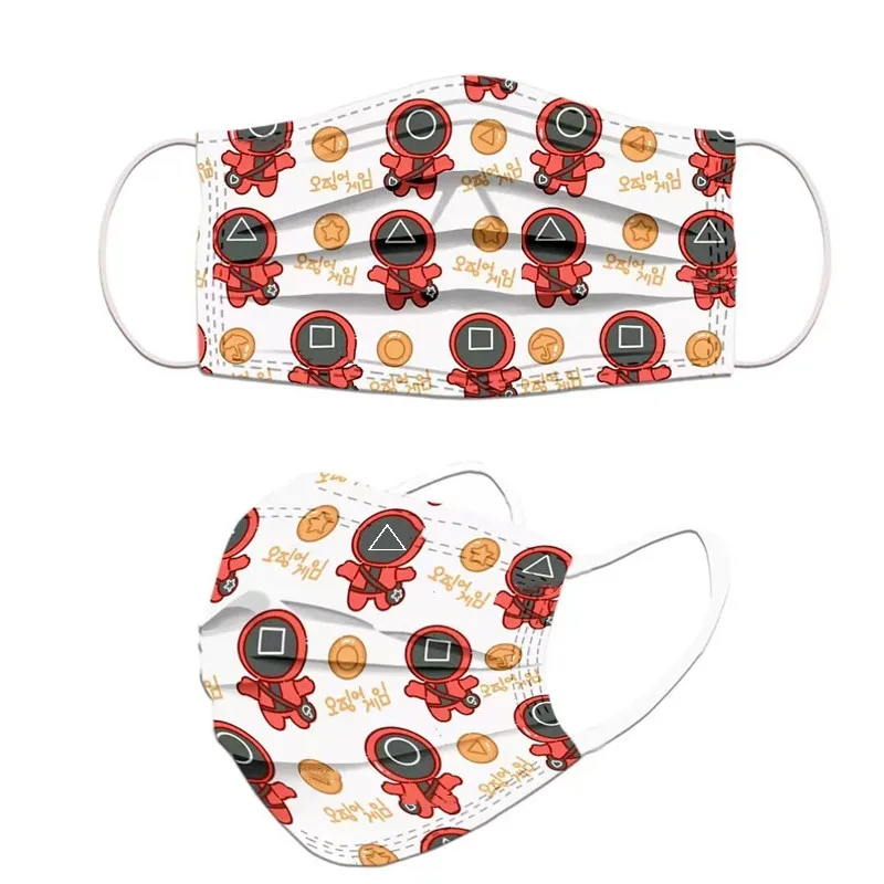 

Быстрая доставка одноразовые маски для взрослых и детей маска с рисунком игры кальмар маска для мальчиков и девочек тушь для ресниц Милая м...