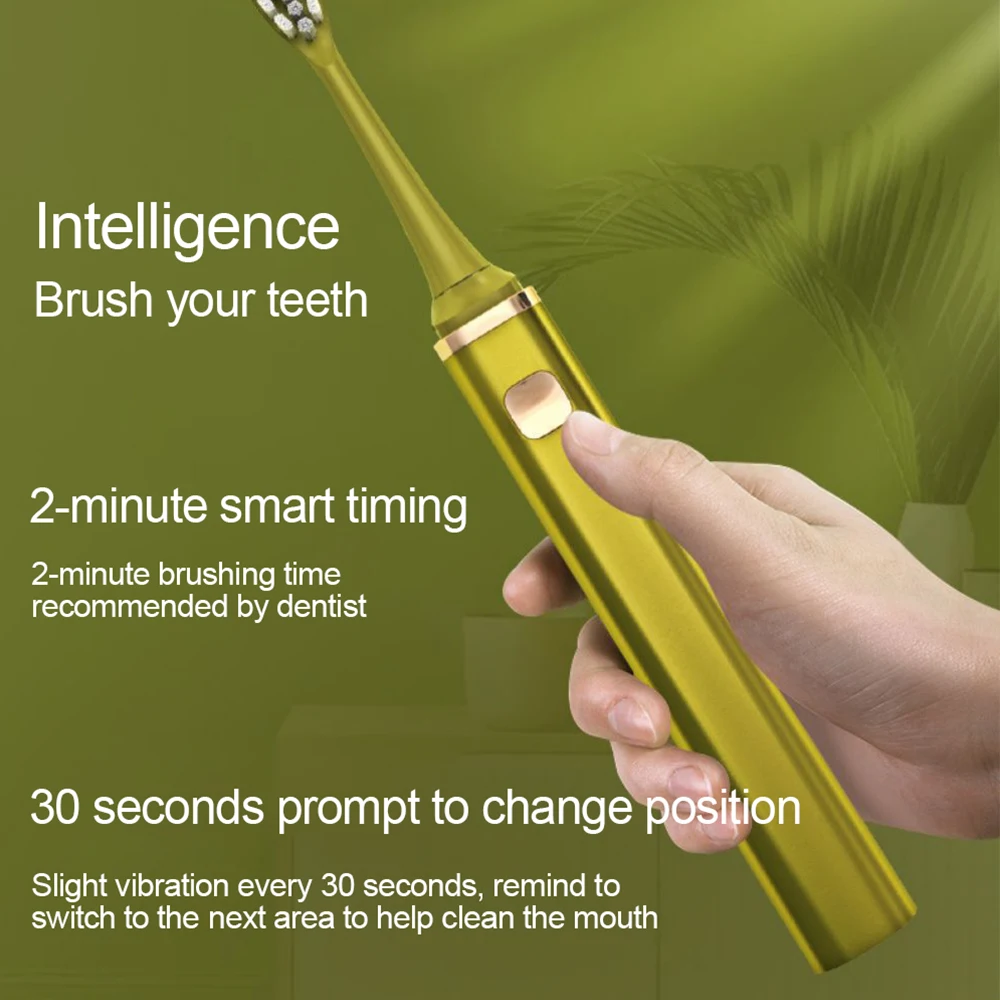 

Electric Toothbrush Rechargeable Waterproof Portable Sonic Electric Toothbrush Adult Smart Dental Scaler with Dust Cover