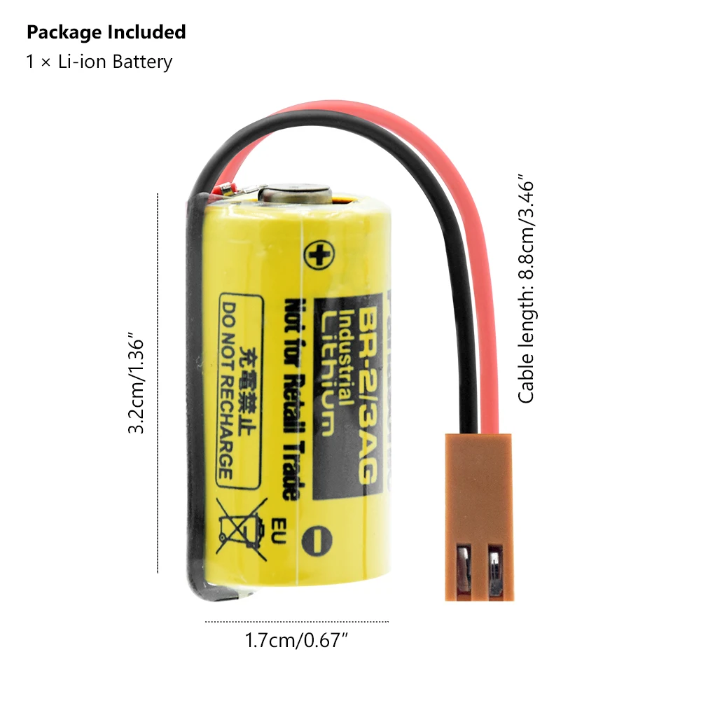 YCDC BR 2/3AG Батарея 3V 1200mAh PLC FANUC Управление литий ионный аккумулятор для Резервное