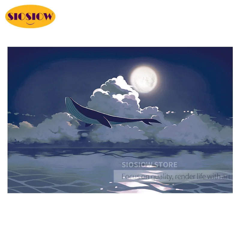 Алмазная картина 5D &quotсделай сам&quot Новое поступление ночное небо киты