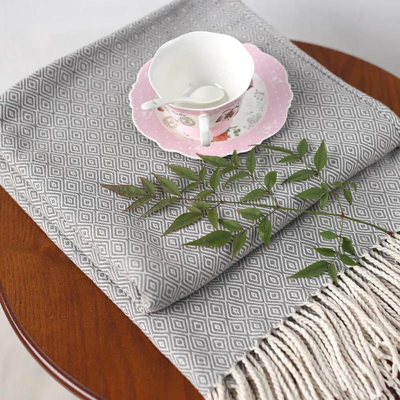 Супермягкое Клетчатое одеяло с кисточками Тканое для кровати путешествий