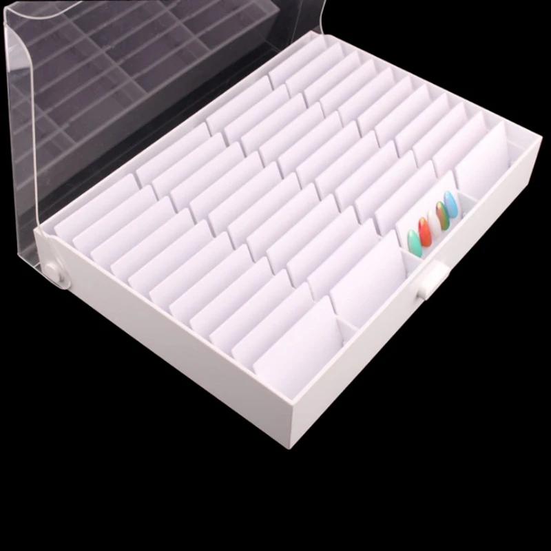 

Clear Jewelry Box Compartments Organizer Nail Art Storage Case Salon Tools 667D