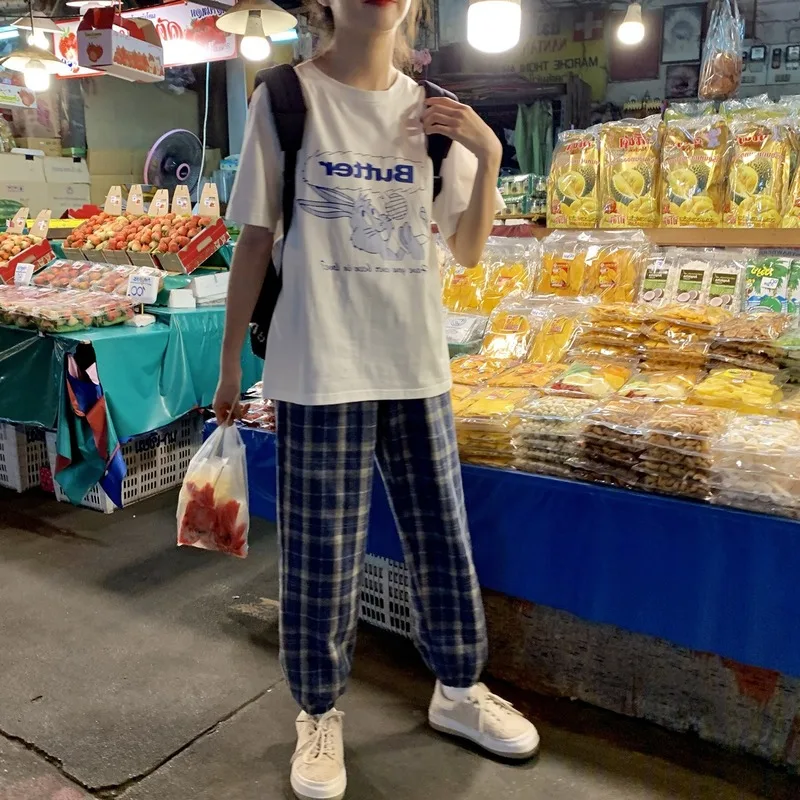 Женские спортивные штаны для бега с эластичным поясом хлопковые свободные брюки