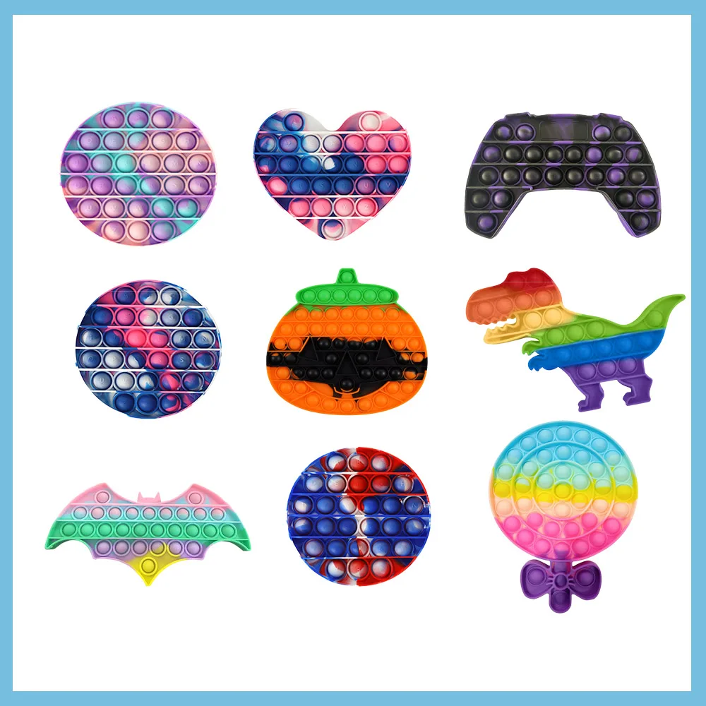

Funny Lot SizeToy Fidget Toys Push Bubble School Bag Board Pendant Hot Sale Adult Pop Decompression Toy Children Anti-Stress