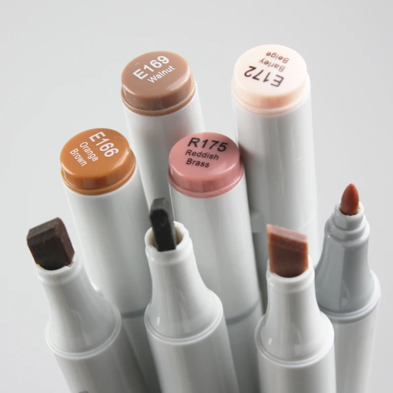 Маркеры Finecolour коричневого и синего цвета двухсторонний художественный маркер