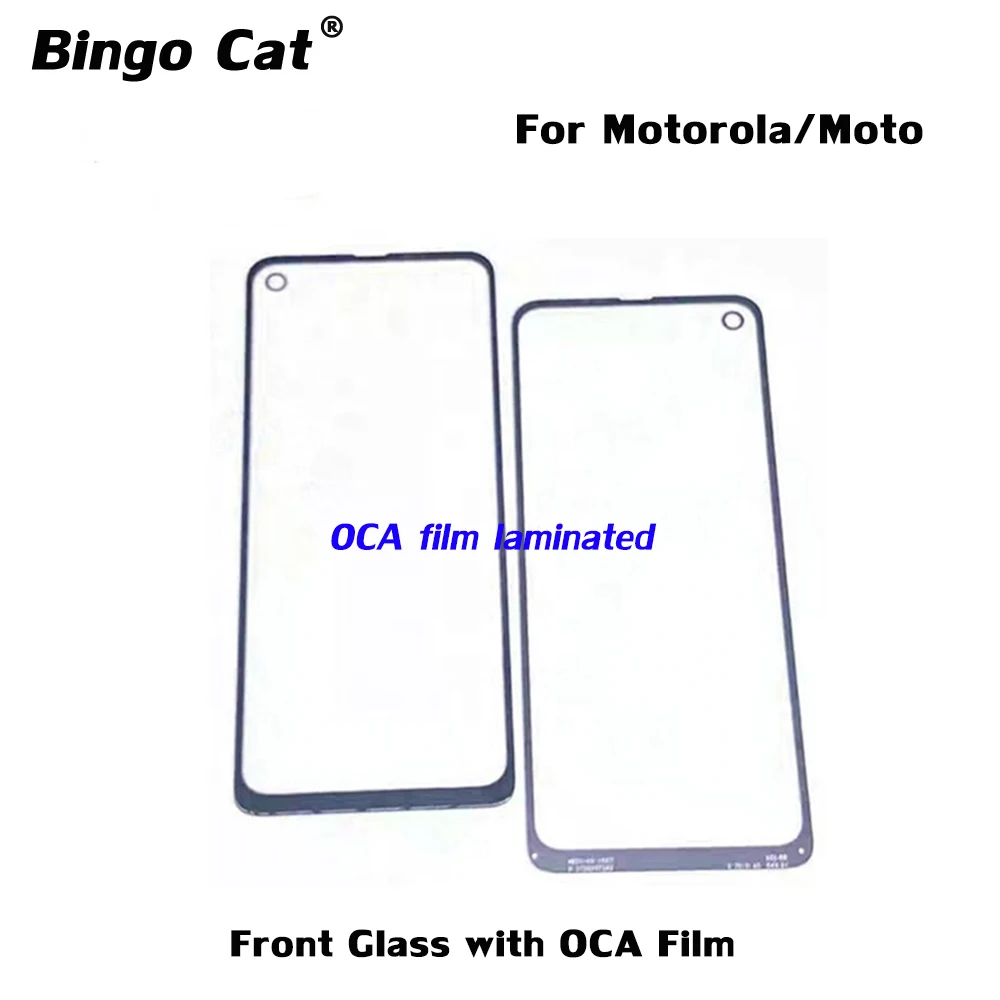 

10pc Front Outer Glass with OCA Glue Film For Motorola Moto G7 G8 Play Power Plus One Vision XT1955 XT1962 Cracked Glass Repair