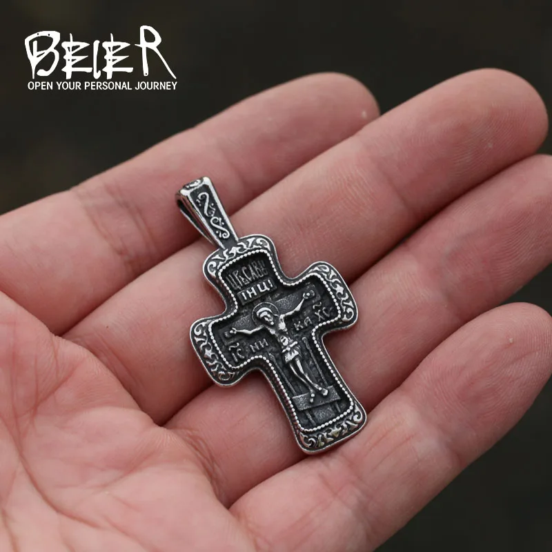 Мужское ожерелье с распятием Beier LLLHP188P из нержавеющей стали | Украшения и