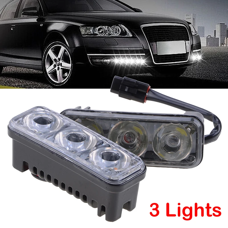 

SMD LED DRL Fog lights Bumper Lamps Daytime Running Lights Waterproof Design Car Lighting Accessories 2Pcs DC 12V 9W 3LED
