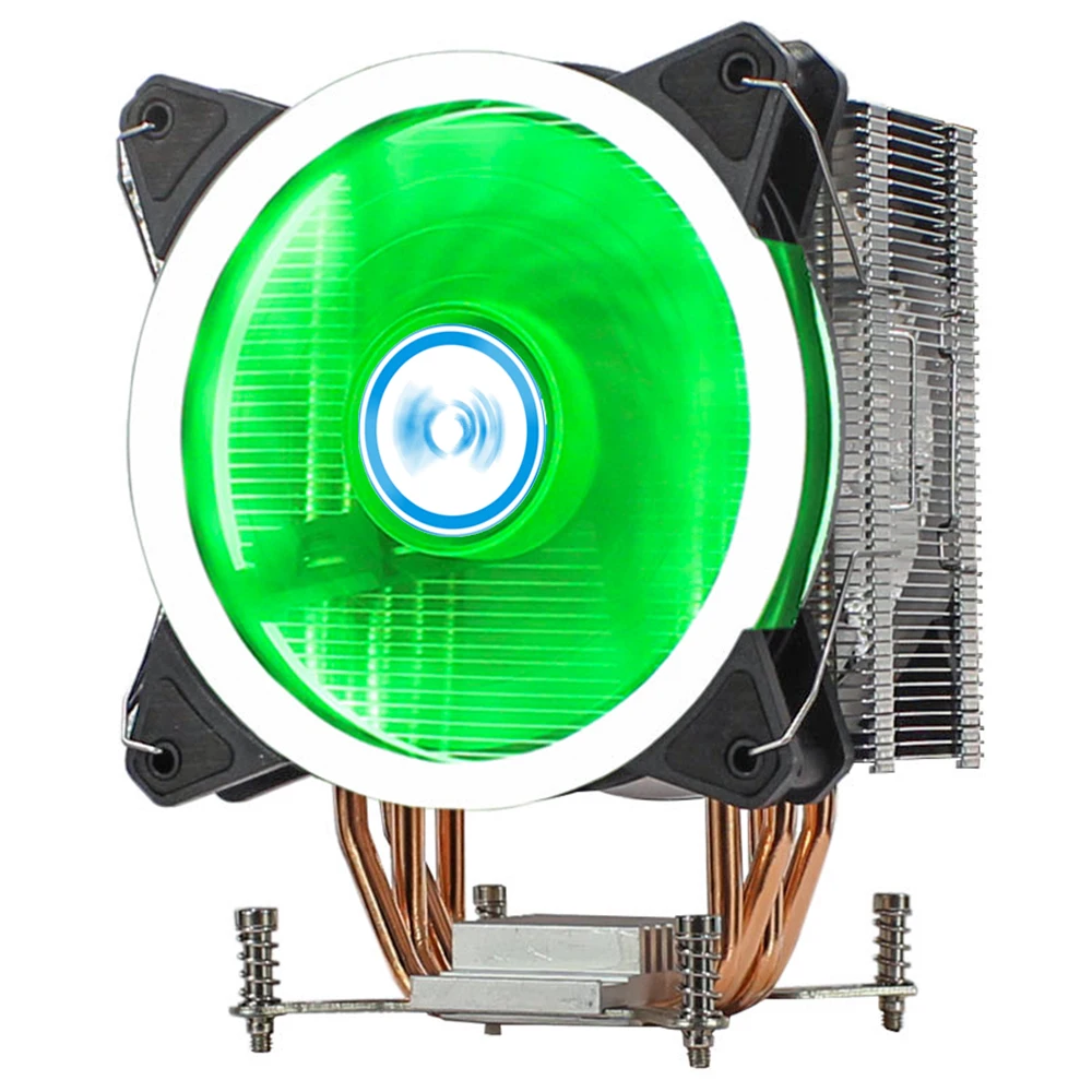 

Square ILM LGA 2011 X79 X99 CPU Cooler RGB Aurora Green Light 4 Heatpipes 120mm Air Cooling Fan Socket Intel Radiator Heatsink