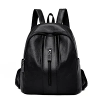 fashion backpack new korean version commuting large capacity soft leather lady backpack solid color simple atmosphere backpacks