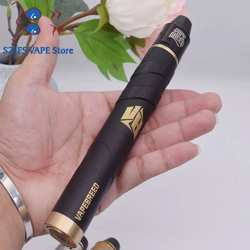 

vapebreed mod kit with Carnage RDA mod kits double 18650 Battery 510 thread Brass Material Mechanical av Mod Slim Piece Pharaoh