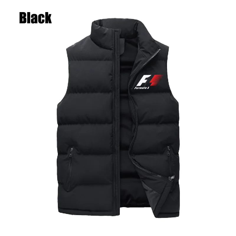 

New Autumn Winter Men's Vest Sleeveless Stand Collar Thick Down Jacket Fashion Casual Printing Zipper Pocket Outwear Plus Size