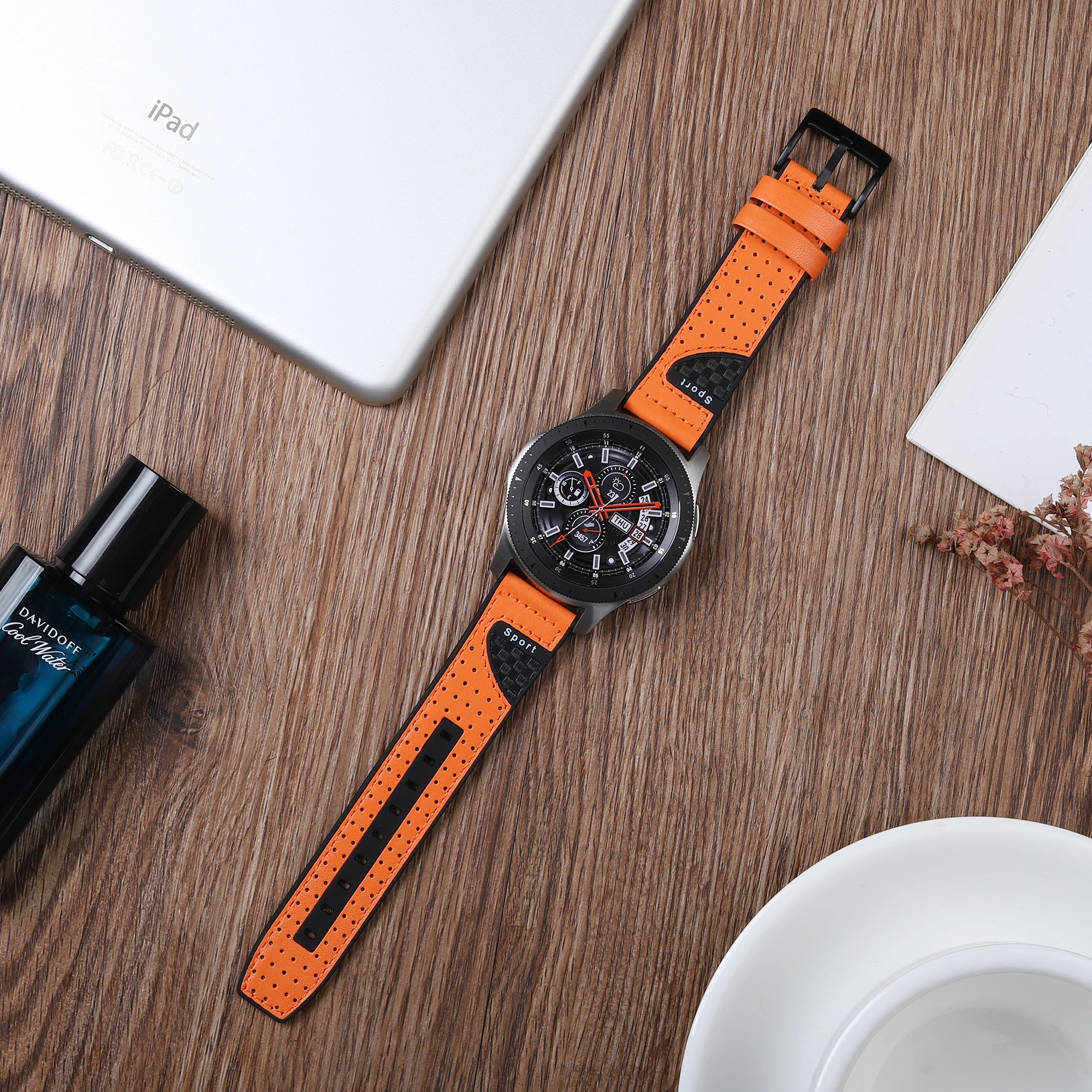 Резиновый ремешок для часов 22 мм Samsung Galaxy 46 мм/Gear S3 Frontier карбоновый силиконовый