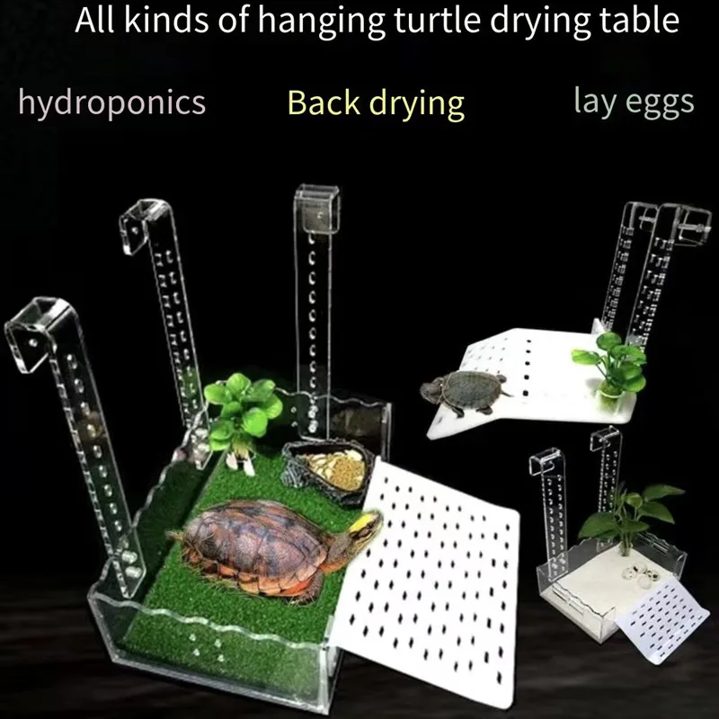 Wall-mounted tortoise terrace climbing frame deep water fish tank floating platform lying platform climbing ladder high water le