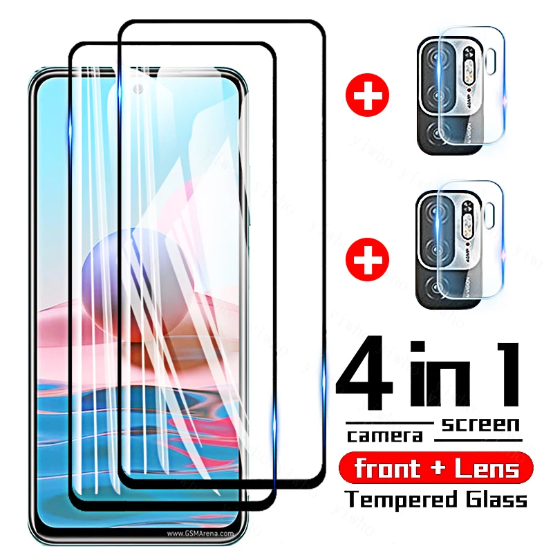 Защитное стекло 4 в 1 для Xiaomi Redmi Note 10 Pro, 10s, 10, 5g Защитное стекло 4 в 1 для Xiaomi Redmi Note 10 Pro, 10s, 10, 5g