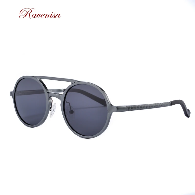 Солнцезащитные очки RAVENISA для мужчин и женщин роскошные круглые алюминиевые