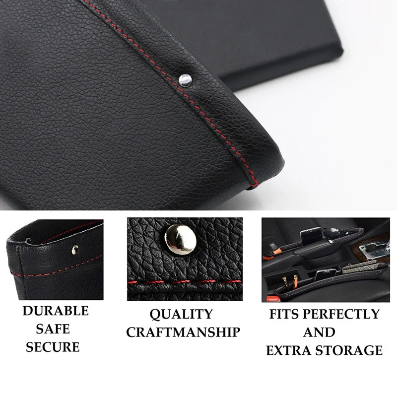 2 комплекта из искусственной кожи автомобиля карман органайзер для консоли