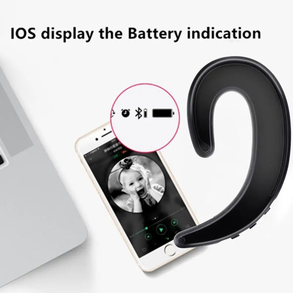 Беспроводные Bluetooth наушники с крючком стерео безболезненная гарнитура