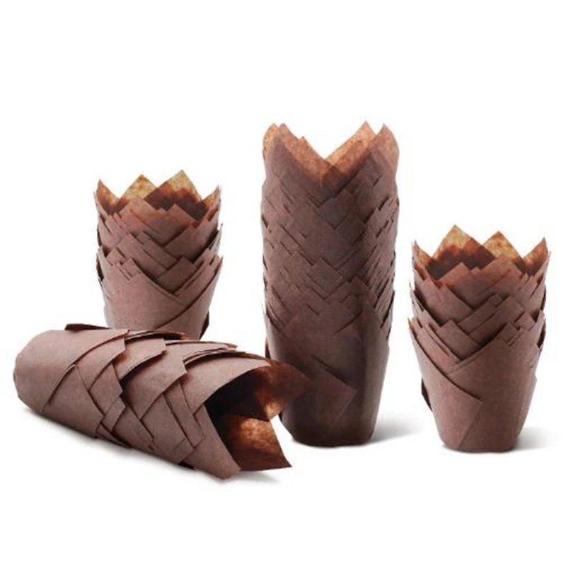 Тюльпан кексы чашки для выпечки упаковка кексов подходит дней рождения свадеб