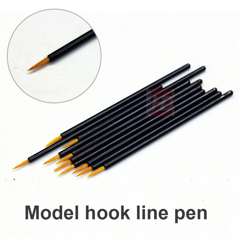 

10Pcs/lot Model Complementary Color Hook Line Permeable Line Dispensing Brush