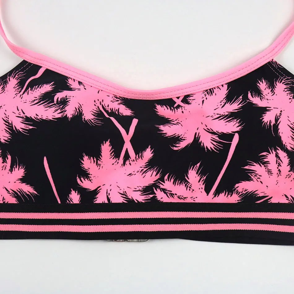 Купальник для девочек с пальмовым деревом укороченный топ комплект бикини