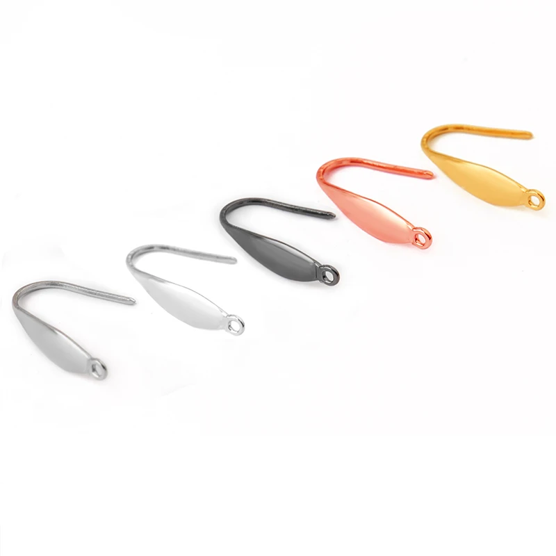 30pcs Stainless Steel Earring  Ear Wires Plating Gold Earring Hooks Charms Findings DIY Supplies for Jewelry Making Accessories