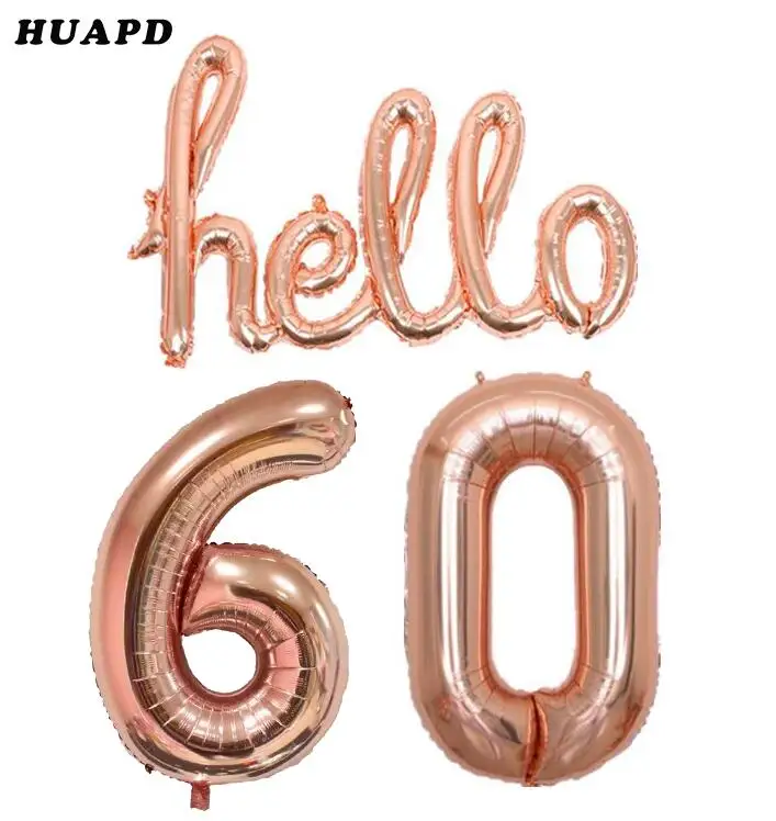 Розовое золото Hello 30 Детские шарики День подарков будущей матери декор для