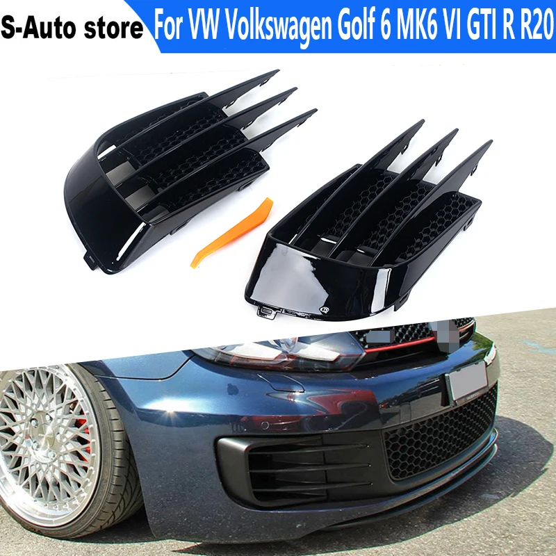 For VW Volkswagen Golf 6 MK6 VI GTI R R20 ABS Fog Lamps Shade Car Front Fog Light Hoods Eyebrow Eye Wind Knife Cover Trim