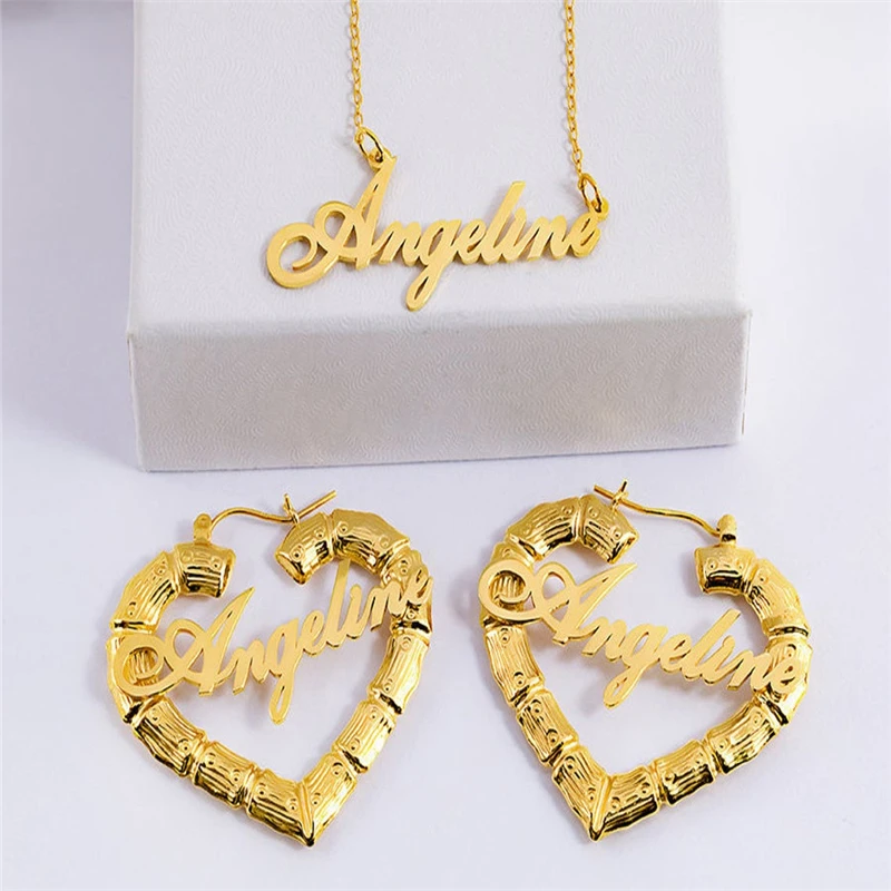 

70 мм индивидуальные серьги в форме сердца в стиле "хип-хоп", сексуальные Бамбук Серьги-кольца адаптируемые под требования заказчика по индив...