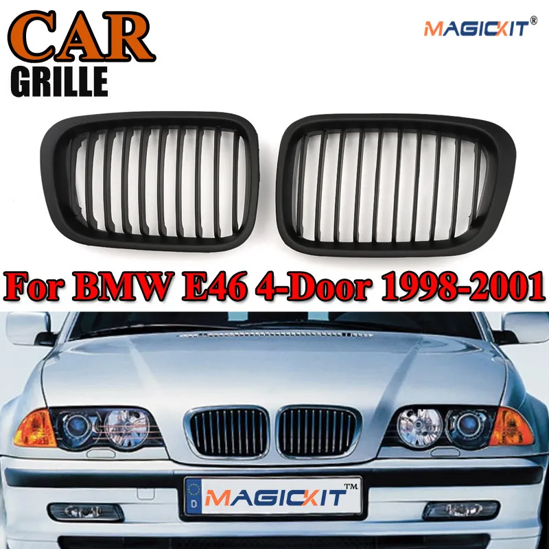 

MagicKit Front Kidney Grille Grill for BMW 3-Series E46 Saloon 1998-2001 51138208489