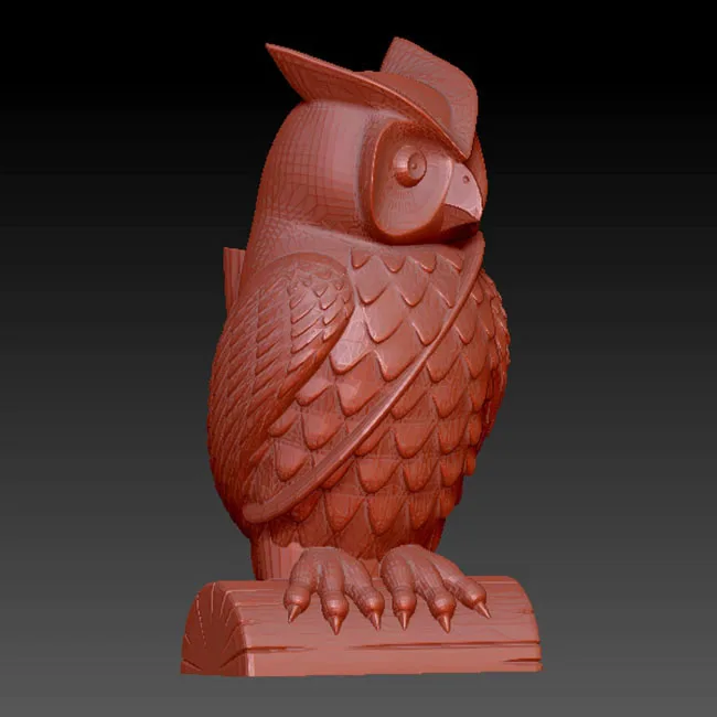 Cute eagle 3D резная скульптура животных 3d модель для ЧПУ или принтеров в формате STL |