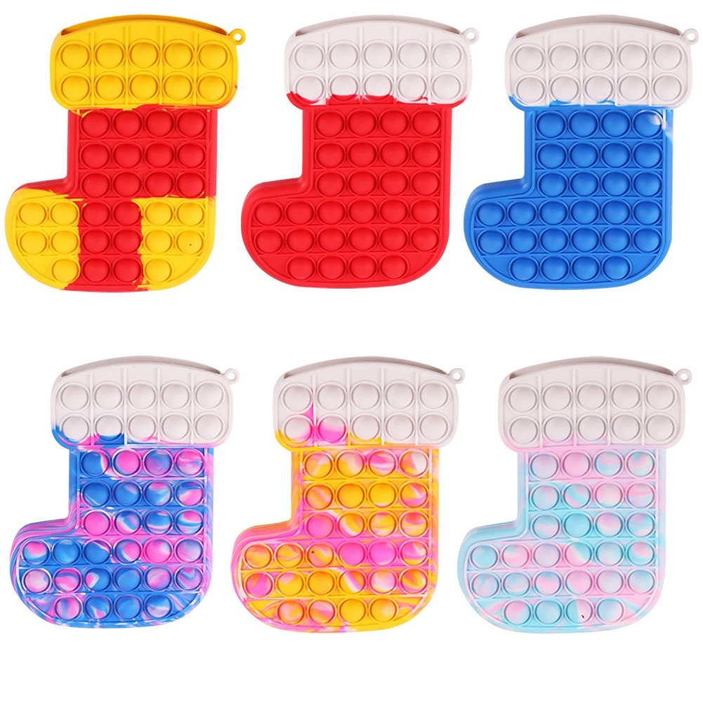 

Симпатичная диммер пузырьковая Рождественская елка сапог Деда Мороза игрушки Антистресс игрушка кавайная детская сенсорная тренировка Ро...