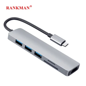 rankman type c to 4k hdmi compatible usb c 3 0 sd tf card reader hub for macbook samsung s20 dex dell xps15 xiaomi 10 tv netflix free global shipping