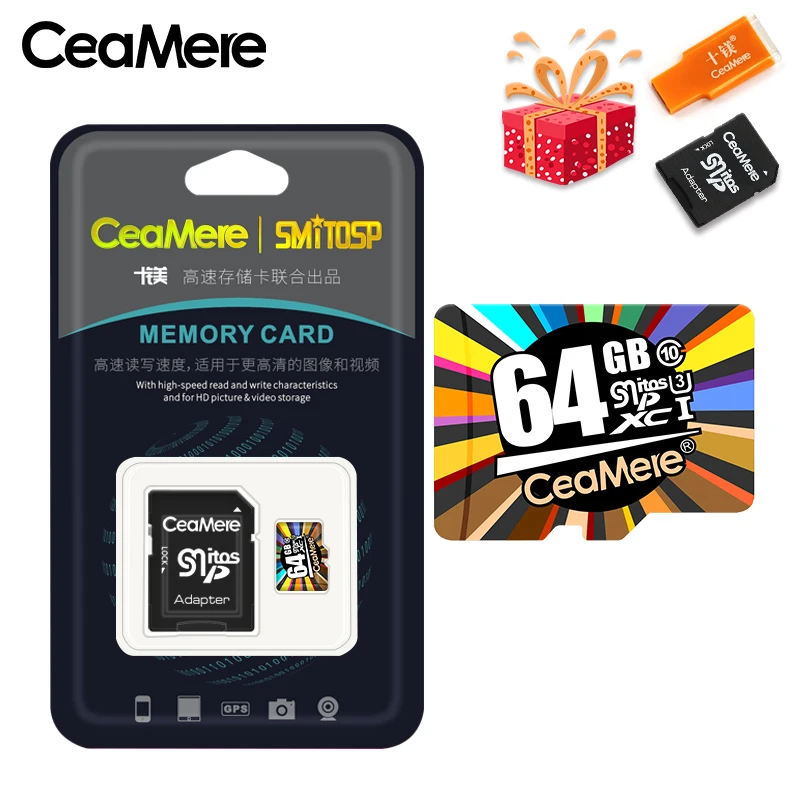 64GB U1 CeaMere карта памяти 256 ГБ 128 Гб 64 Гб U3 UHS-3 32 ГБ Micro sd карта класс 10 UHS-1 флэш-карта памяти Microsd TF/sd карта s для планшета - Емкость: 64GB U1