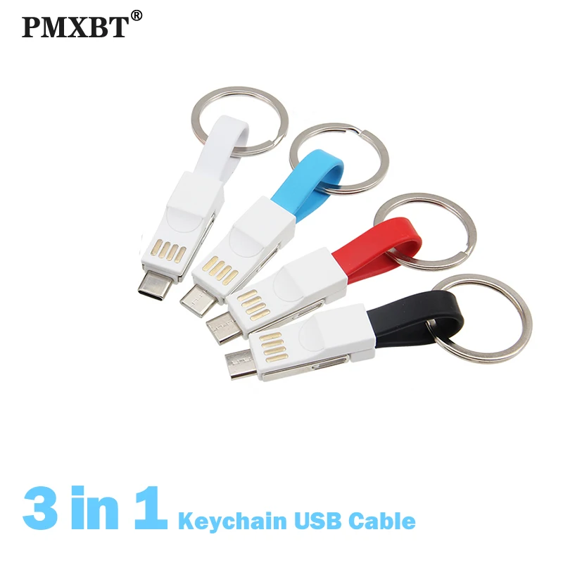 

3in1 Shor Keychain Cable Magnetic Cables Fast Charging For iPhone Xiaomi Samsung Phone Magnet Charger Micro USB Type C Wire Cord