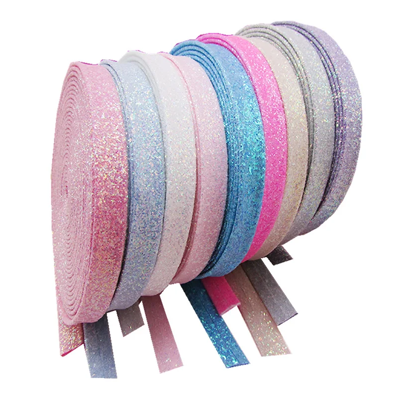 1cm*5yards glitter tape Roll Spool Fabric Ribbon DIY hair clip cover accessories | Дом и сад
