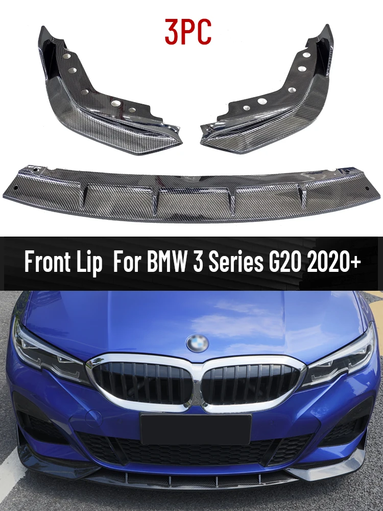 3 шт. Блеск Черный Автомобильный передний бампер сплиттер для губ спойлер крышка