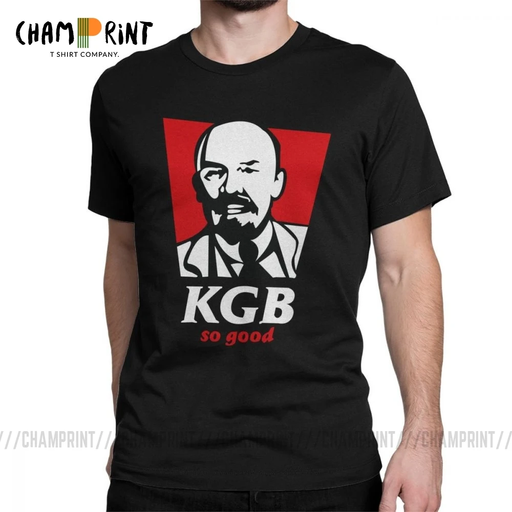 Подлинная KGB Ленин Мужская футболка Коммунистическая советская Футболка партия