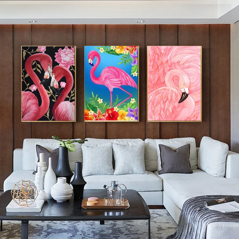 

5D DIY Diamond Painting Flamingos Art Rhinestone Diamond Embroidery Animal Mosaic Seaside Cross Stitch Decor For Home