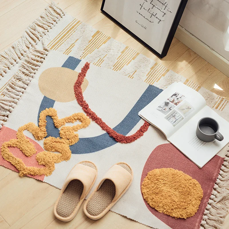 Марокканский хлопковый тканый вручную искусственный ворсовой кисточкой с