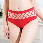 2022 модное женское нижнее белье в сеточку, ажурные сексуальные хлопковые трусики со средней талией, сексуальные бесшовные трусики в стиле Ins для фитнеса
