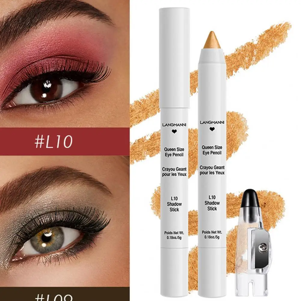 

Langmanni 1 Set Eyeshadow Pen with Pencil Sharpener Long Lasting Cosmetics Non-Smudge Highlighter Eye Shadow for Women