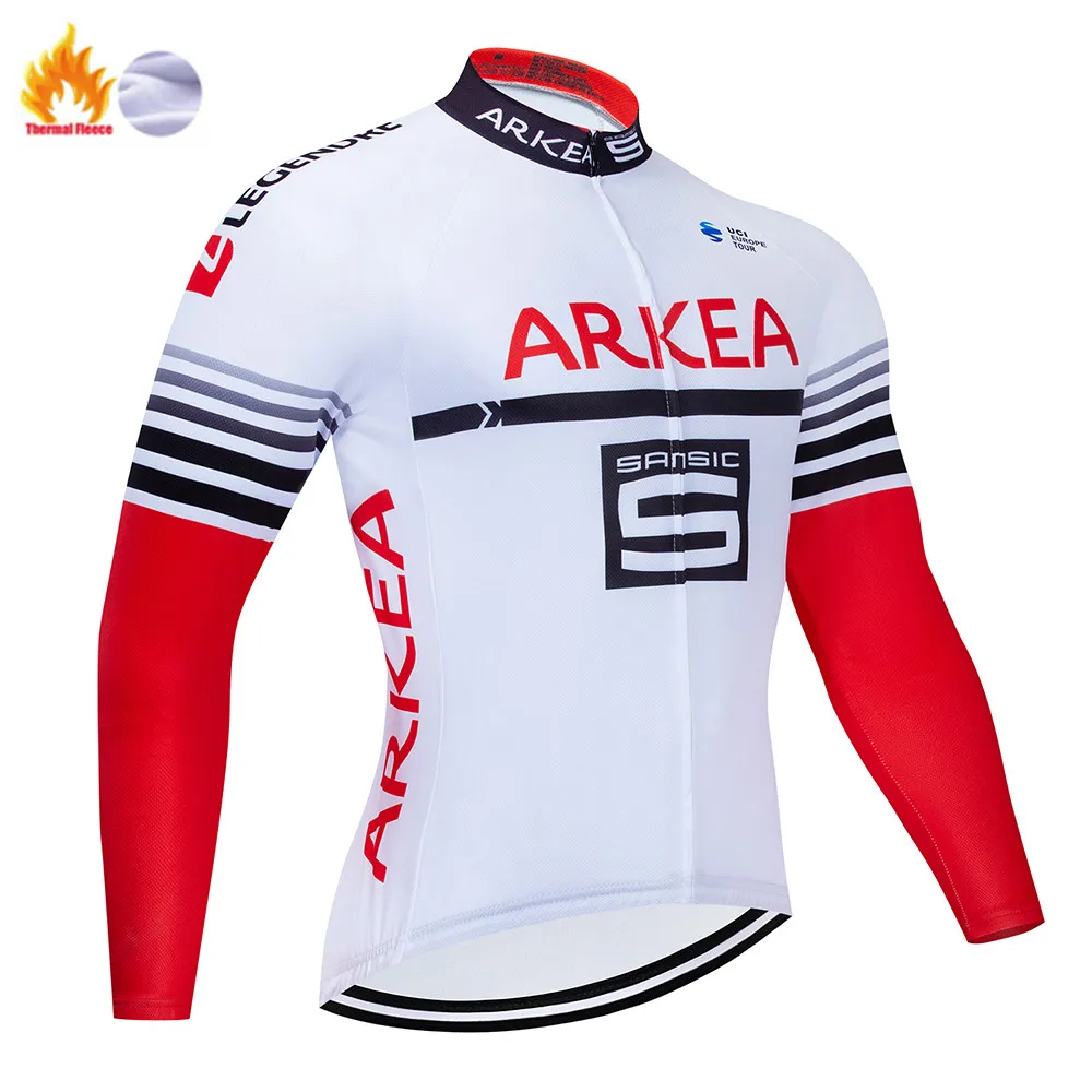 Winter Jersey ARKEA Pro team зимний теплый флисовый комплект с длинным рукавом для велоспорта, Мужская велосипедная футболка, bicicleta Invierno Lana Ropa ciclismo Traje - Цвет: Winter Jersey