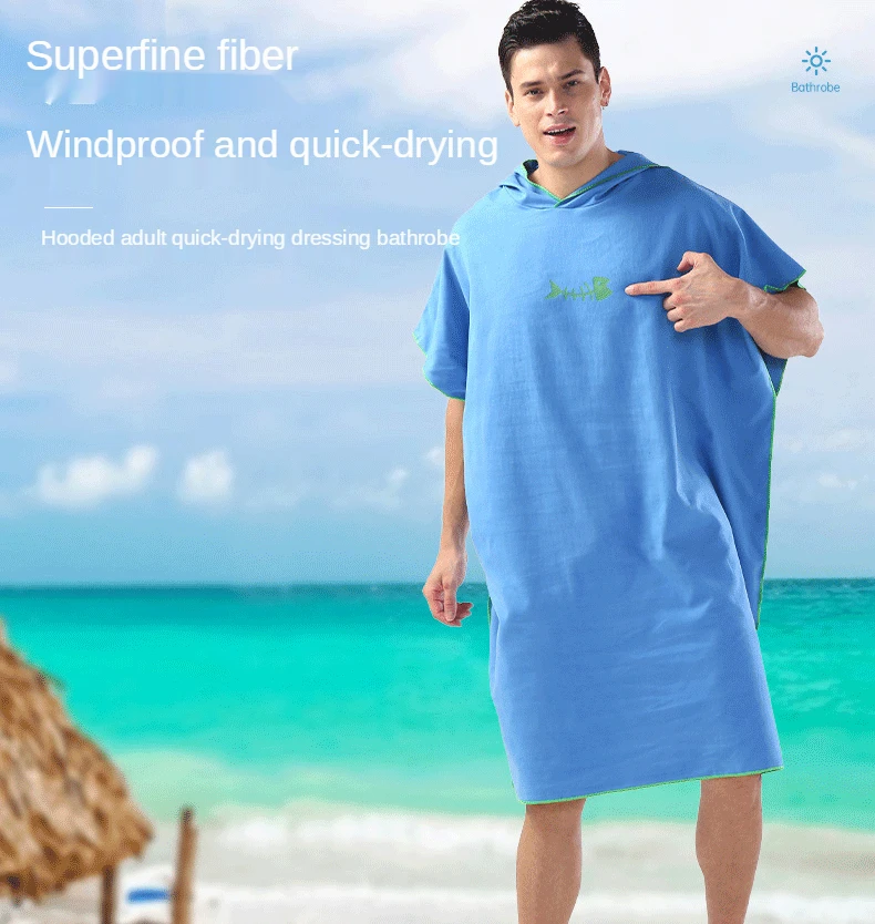 

Men Women Surf Changing Cloaks Microfiber Bathrobes Beach Quick-drying Swimming Hoods Absorbent Bath Towels Summer Beach Pool