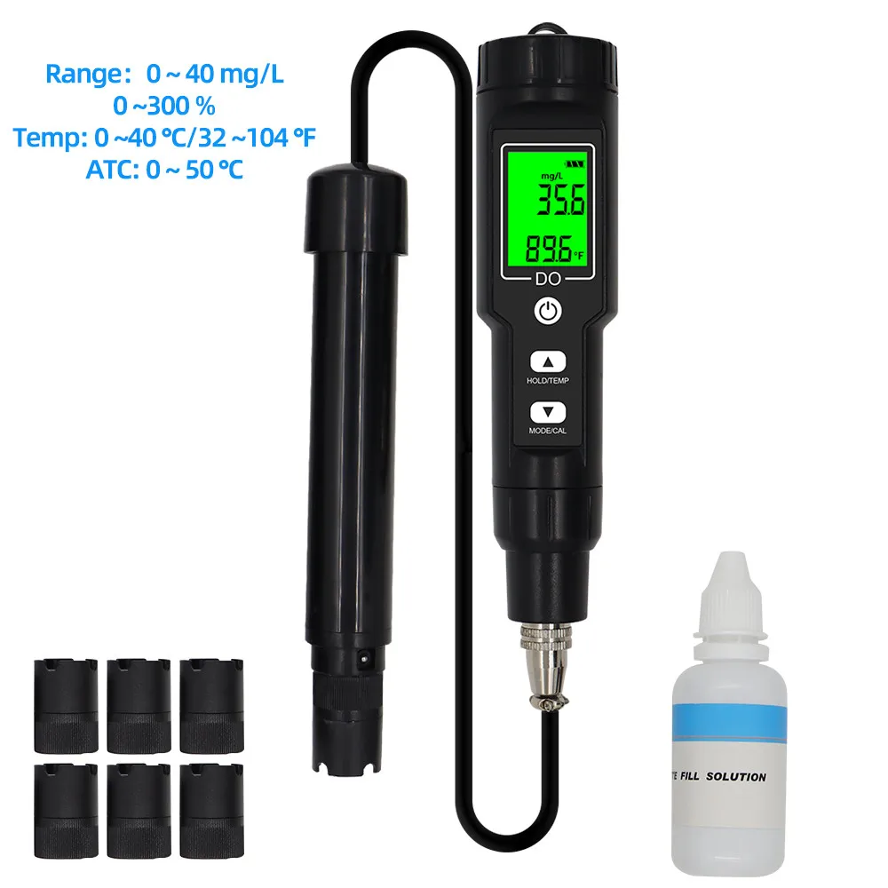 

DO9100 Digital Dissolved Oxygen Meter 0.0-40.0 Mg/L Oxygen concentration 0.0-300.0% ATC DO Tester Water Quality Detector