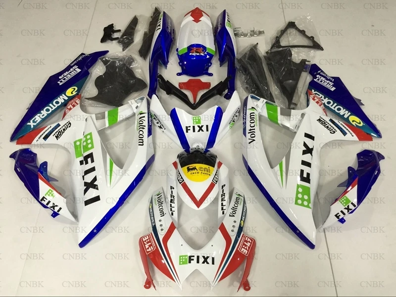 Обтекатели для GSXR 600 09 10 Suzuki GSXR600 комплекты обтекателей 08 GSX R 750 кузова 2008 2010 K8 белый